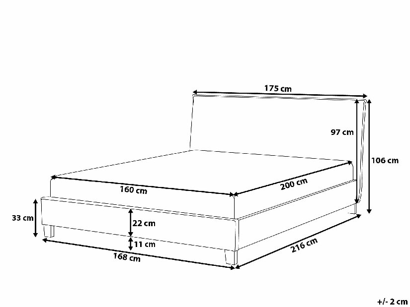 Manželská postel 160 cm SANCHEZ (s roštem) (béžová)