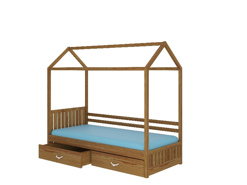 Dětská postel 200x90 cm Rosie I (s roštem) (dub)