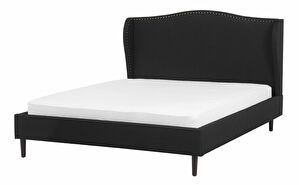 Manželská postel 160 cm COLLETTE (s roštem) (černá)
