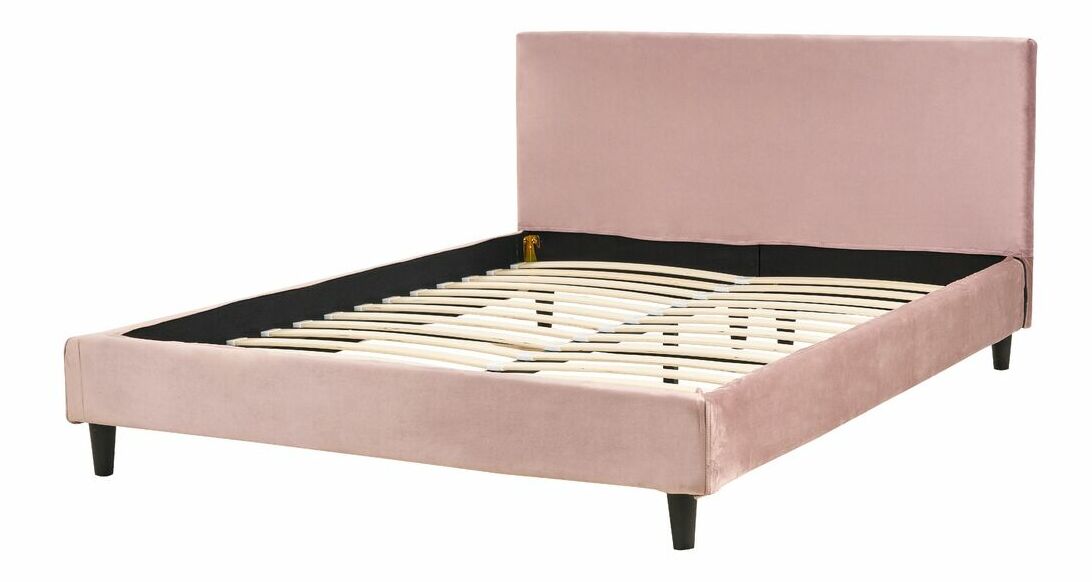 Manželská postel 160 cm FUTTI (s roštem) (růžová)