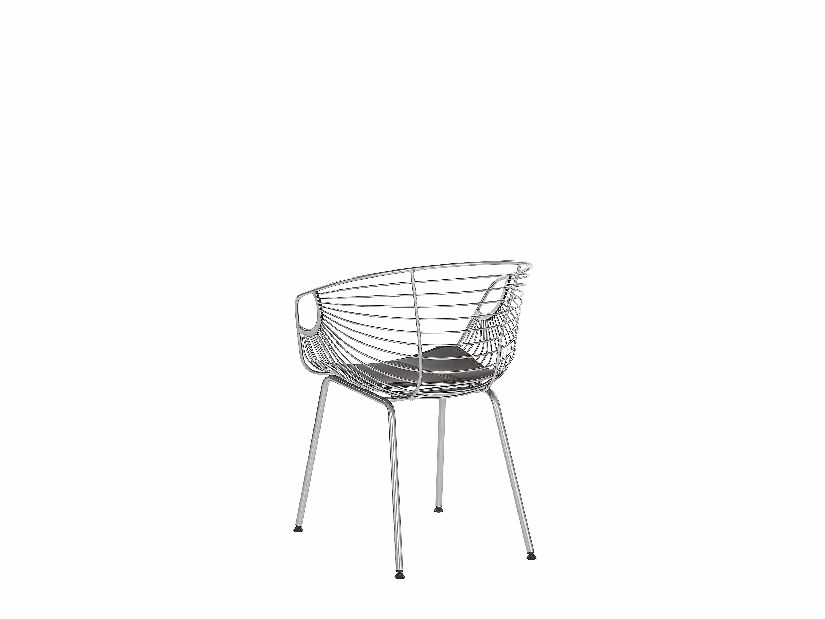 Set 2 ks. jídelních židlí HABIR (stříbrná)