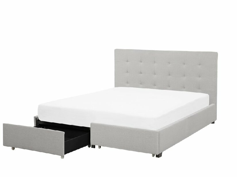 Manželská postel 160 cm ROLLA (s roštem a úl. prostorem) (světle šedá)