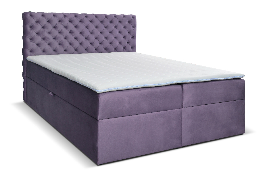 Jednolůžková postel Boxspring 120 cm Orimis (fialová)