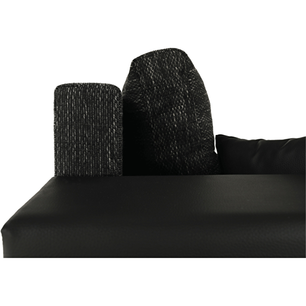 Rohová sedací souprava ve tvaru U Esa (černá + černý melír)