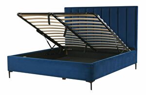 Manželská postel 180 cm SANAZA (modrá) (s roštem)