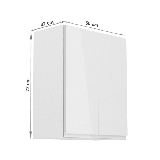 Horní kuchyňská skříňka G602F Aurellia (bílá + lesk bílý)