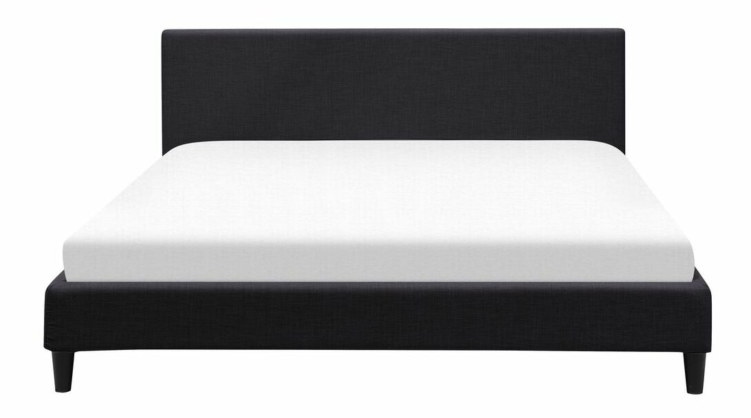 Manželská postel 180 cm FUTTI (s roštem) (černá)
