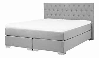Manželská postel Boxspring 160 cm DUKE (s roštem a matrací) (šedá)