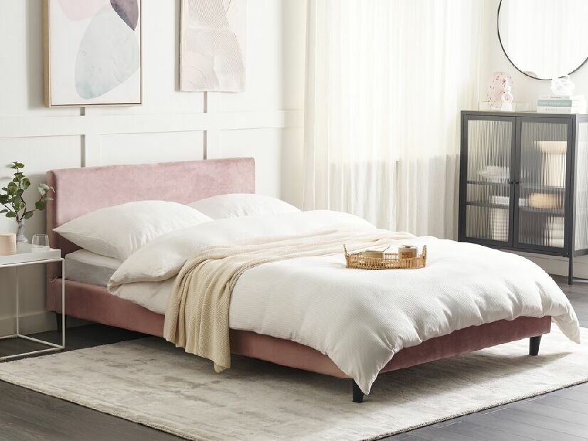 Manželská postel 140 cm Ferdinand (růžová) (s roštem)