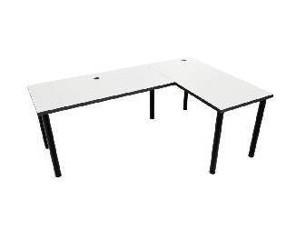 Rohový herní pc stůl Gamer N (bílá + černá) (P)