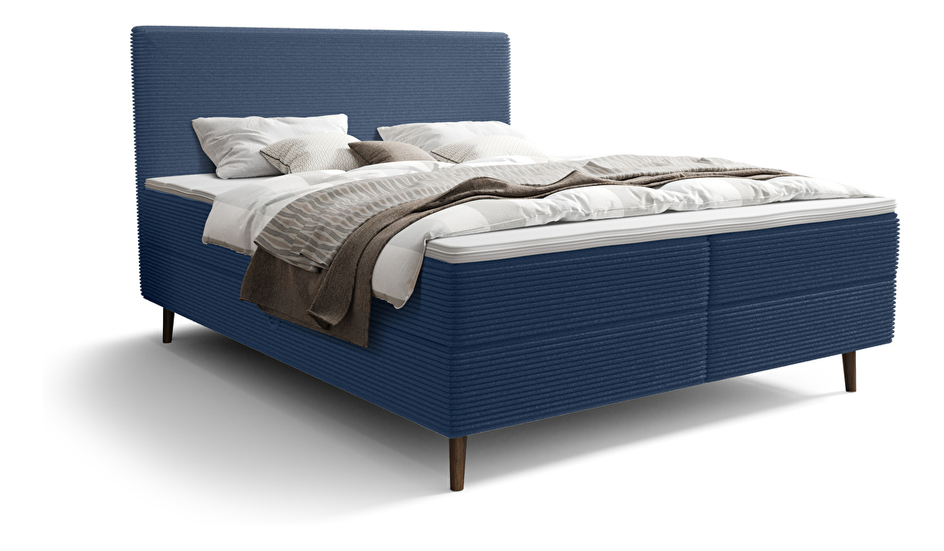 Manželská postel 200 cm Napoli Comfort (modrá) (s roštem, s úl. prostorem)