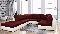 Rohová sedací souprava U Deron  (s taburetem) (P) (červená + bílá)
