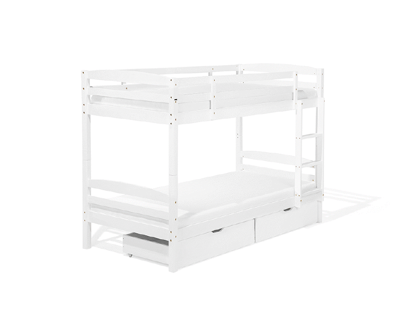 Patrová postel 90 cm RESPOND (bílá) (s roštem a úl. prostorem)