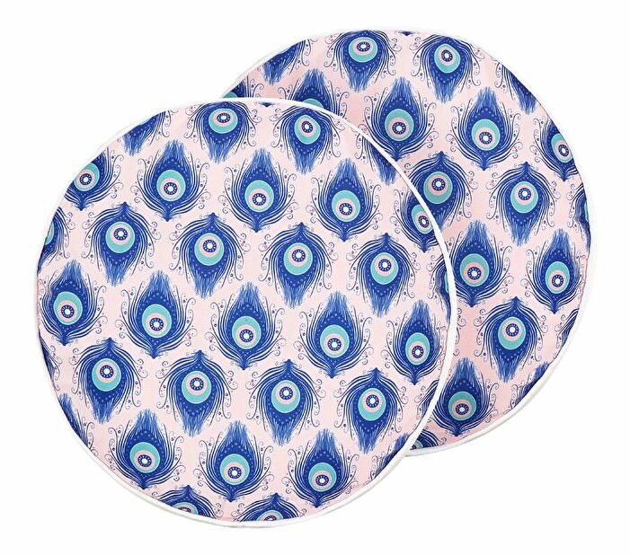 Sada 2 ozdobných polštářů ⌀ 40 cm Cerina (modrá)