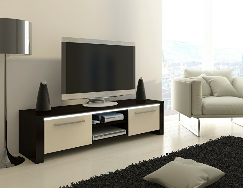 TV stolek/skříňka Helix (wenge + krém)