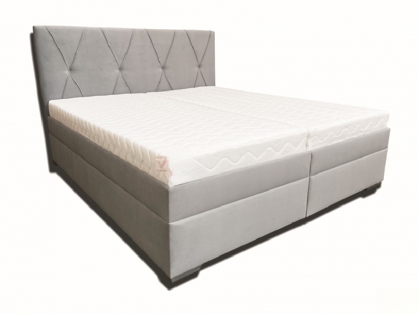 Manželská postel 180 cm Klissa (světle šedá) (se sendvičovou matrací Erik) (bez roštu)
