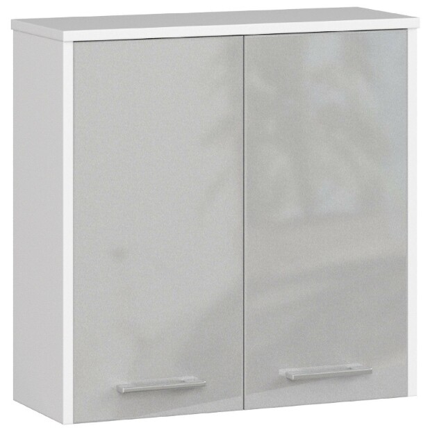 Závěsná koupelnová skříňka Farid TYP5 (bílá + metalický lesk)