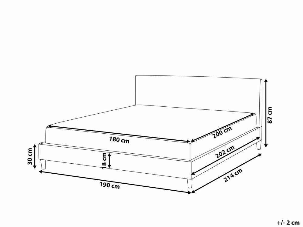 Manželská postel 180 cm FUTTI (s roštem) (béžová)