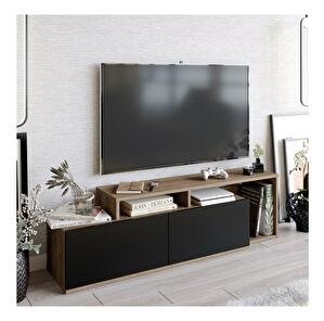 TV stolek/skříňka Neru (ořech + černá)