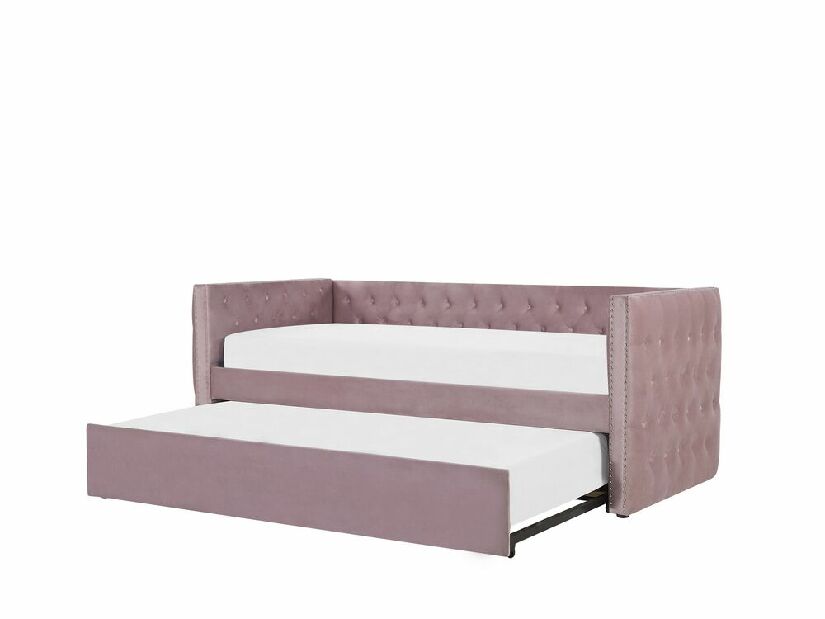 Rozkládací postel 90 cm GENSA (růžová) (s roštem)