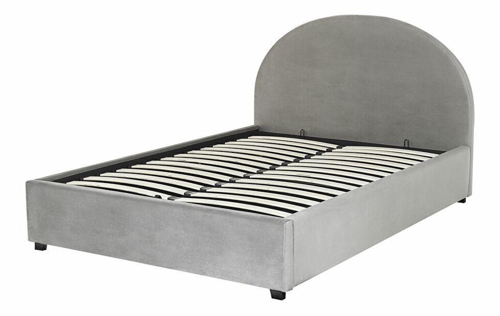 Manželská postel 140 cm Verena (šedá) (s roštem a úložným prostorem)