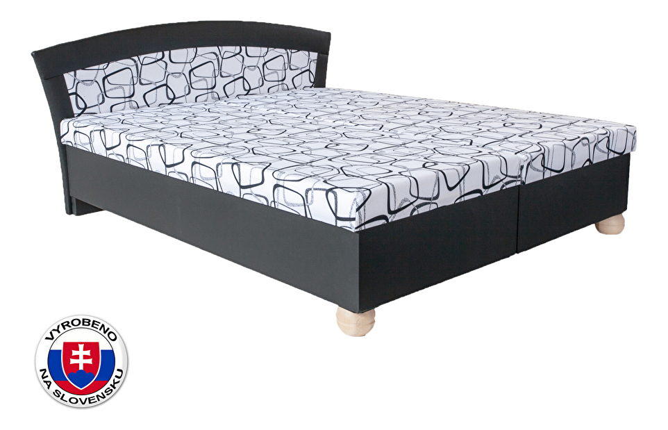 Manželská postel 160 cm BRW Brigita černá (s matracom)