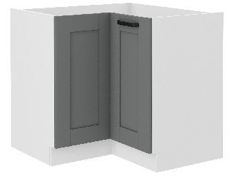 Rohová dolní kuchyňská skříňka Lucid 89 x 89 DN 1F BB (dustgrey + bílá)