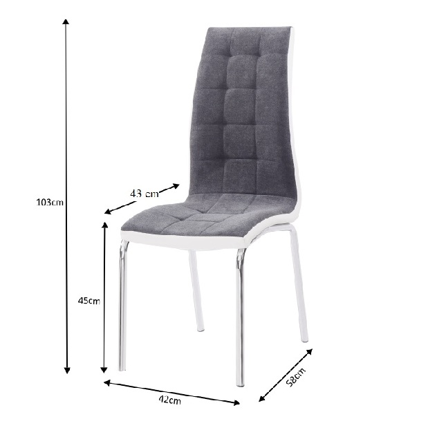 Jídelní židle Gerda new (tmavě šedá + bílá)