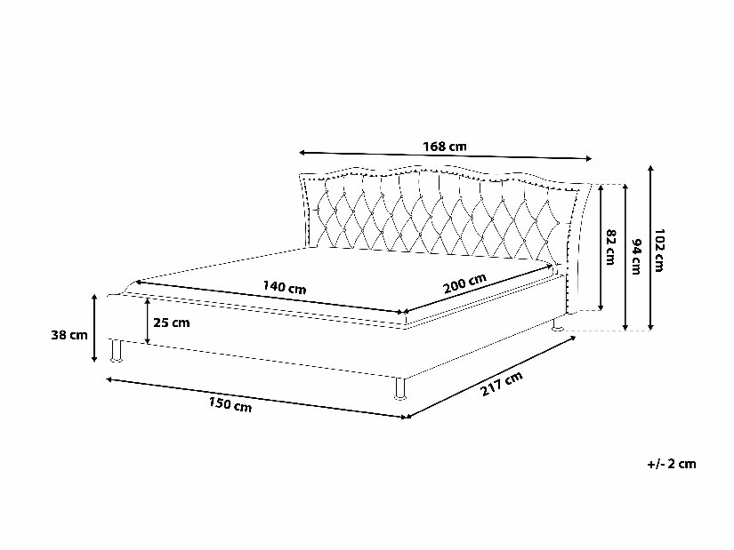 Manželská postel 140 cm MATH (s roštem a úl. prostorem) (bílá)