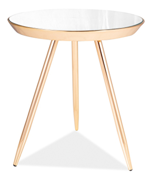 Konferenční stolek Becky (bílá + zlatá)