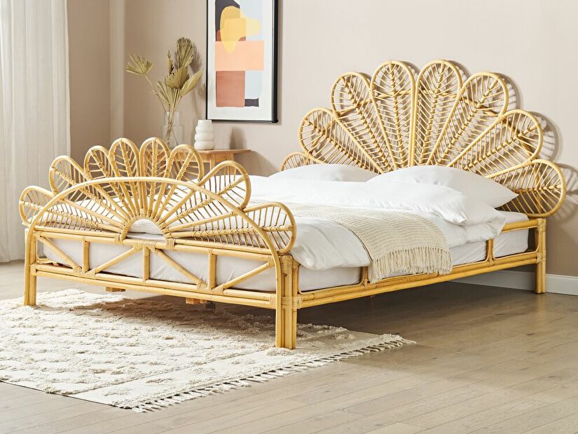 Manželská postel 180 cm Floyd (světlé dřevo) (s roštem)