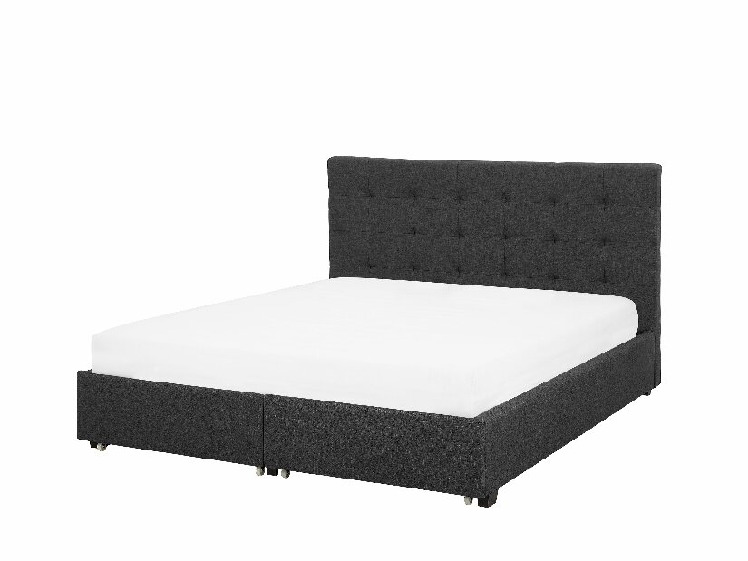 Manželská postel 160 cm ROLLA (s roštem a úl. prostorem) (tmavě šedá)