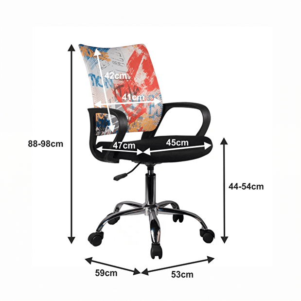 Kancelářska židle Strix (černá + vzor)