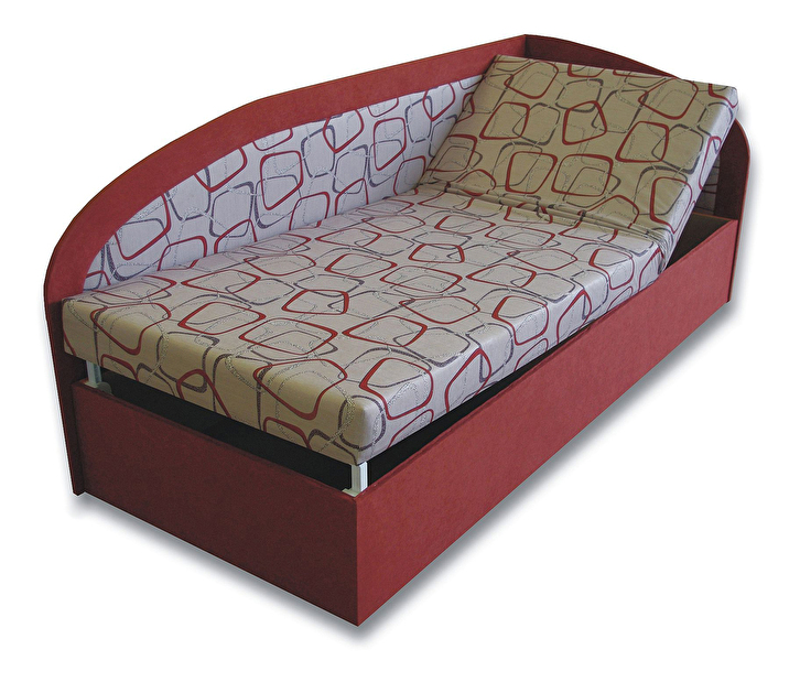 Jednolůžková postel (válenda) 80 cm Kamila (Cihlová 41 + Dodo 1008) (P)