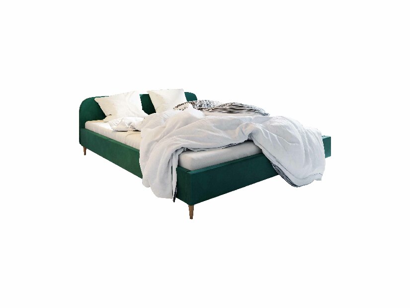 Manželská postel 120 cm Lon (tmavě tyrkysová) (bez roštu a úložného prostoru)