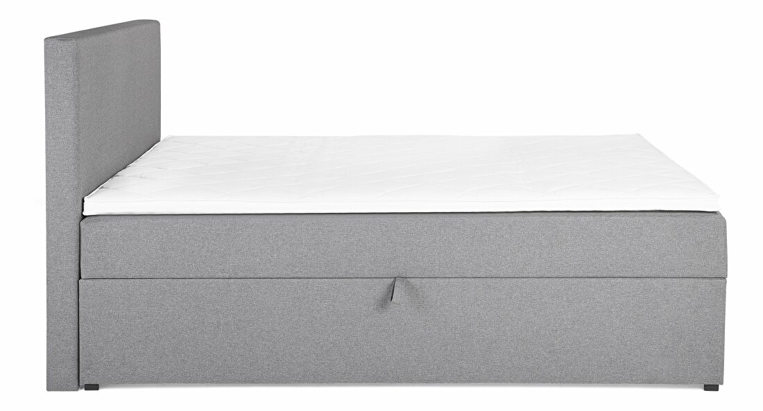 Manželská postel Boxspring 160 cm SENNOR (s matracemi a úl. prostorem) (šedá)