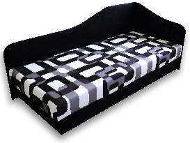 Jednolůžková postel (válenda) 80 cm Lady 87 (Černá 39 + Gusto 12) (P)