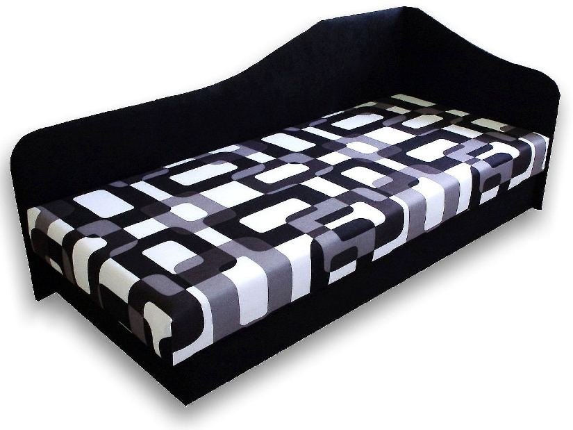 Jednolůžková postel (válenda) 80 cm Lux 87 (Černá 39 + Gusto 12) (P) *výprodej