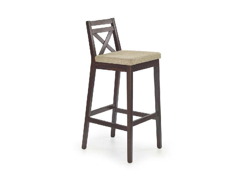 Barová židle Borys (ořech tmavý + béžová)