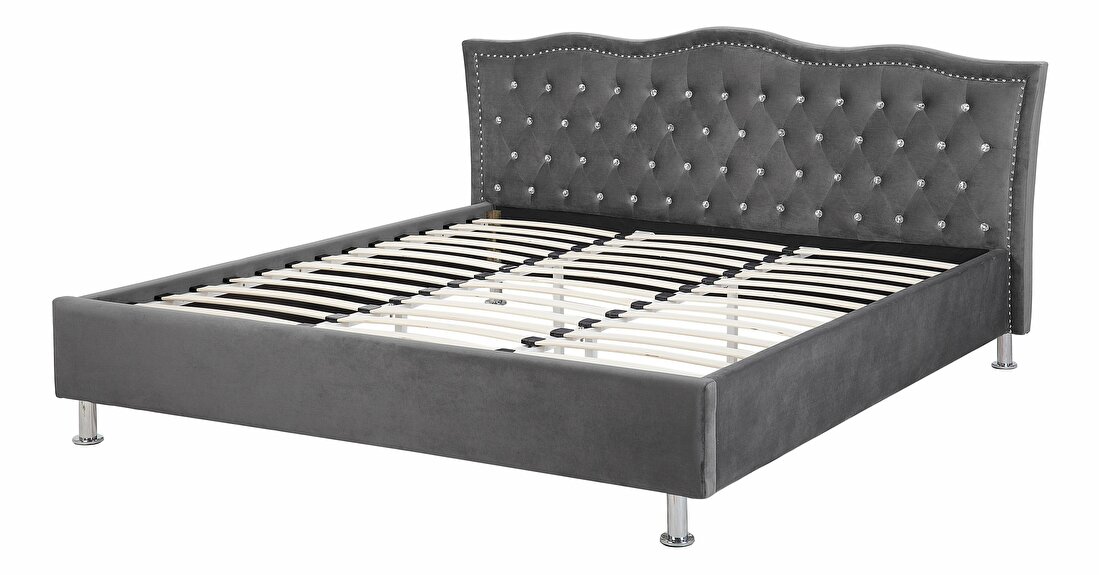Manželská postel 180 cm MATH (s roštem) (tmavě šedá) *výprodej