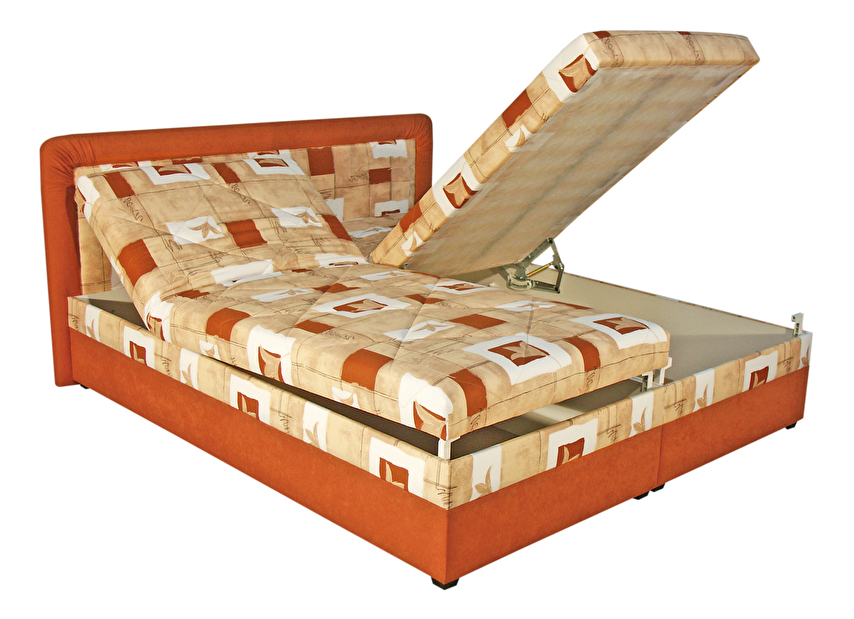 Manželská postel 160 cm Blanář Bologna cihlová (s rošty a matracemi)
