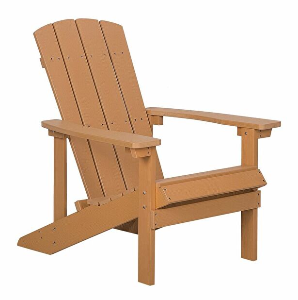 Zahradní židle s podnožkou Adack (světlé dřevo)