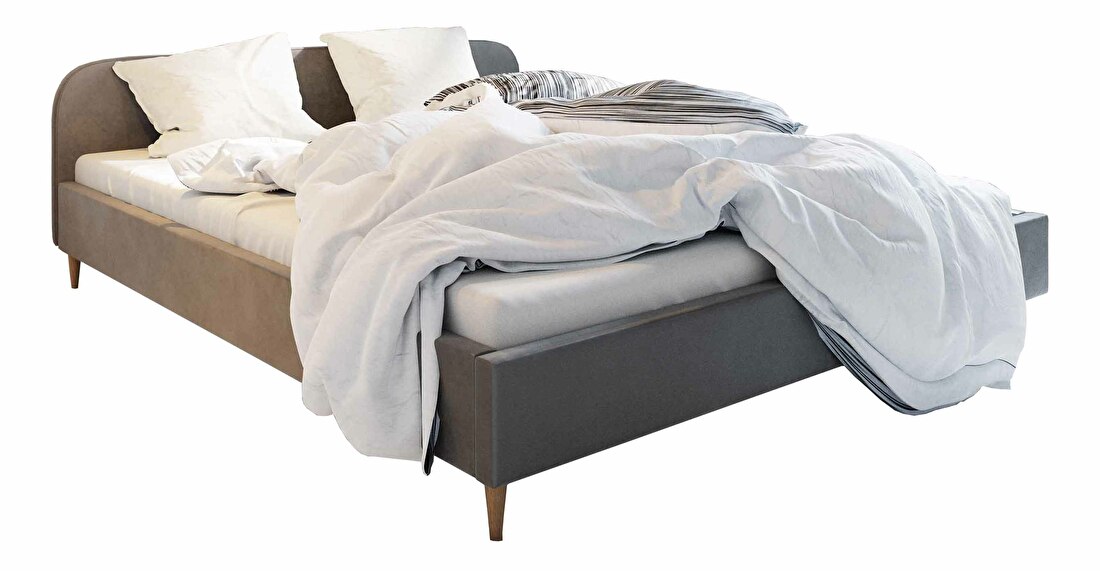 Manželská postel 140 cm Lon (šedá) (bez roštu a úložného prostoru)