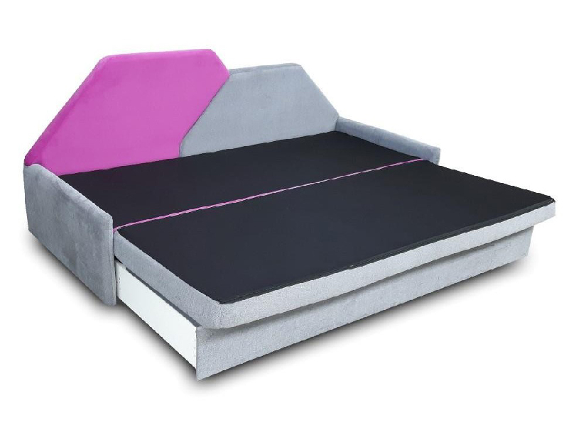 Jednolůžková postel (válenda) 80 cm Maneg (šedá + modrá)
