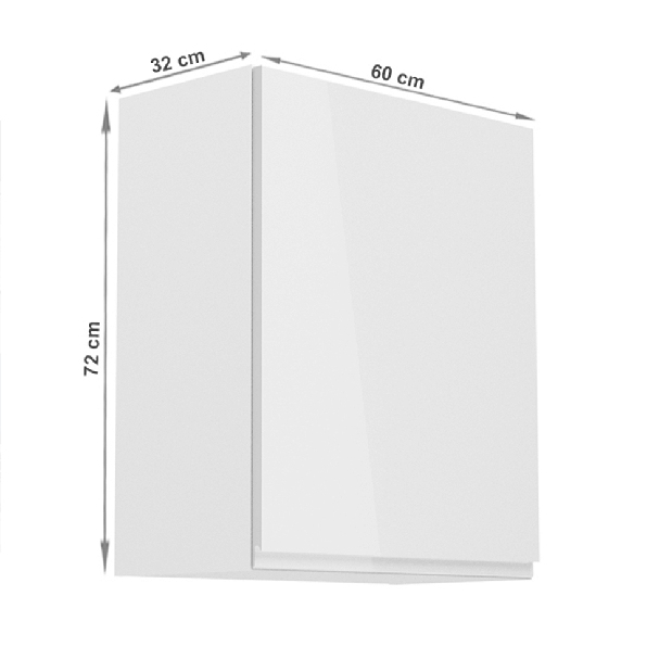 Horní kuchyňská skříňka G601F Aurellia (bílá + lesk bílý) (P)