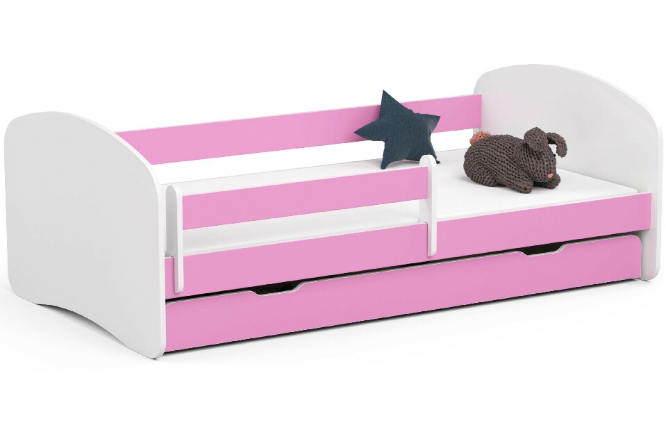 Dětská postel Pranshi III (růžová) (s matrací)