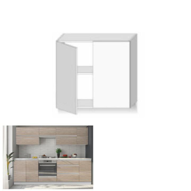 Horní kuchyňská skříňka Lilouse G 80 (bílá + dub sonoma) *výprodej