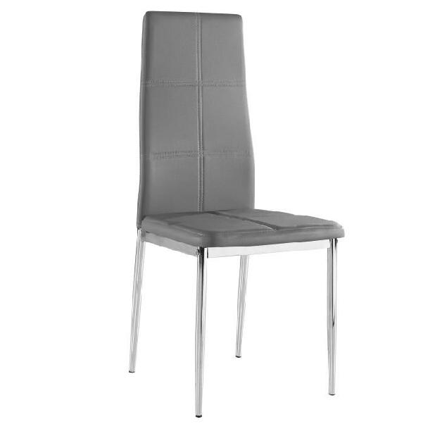 Jídelní židle Lera (tmavě šedá + chrom) *výprodej