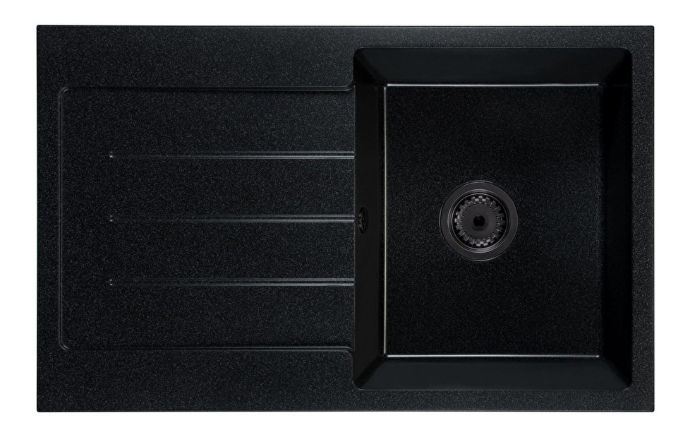 Kuchyňský dřez Ruxom (černá + textura) (bez otvoru pro baterii) (L)