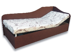 Jednolůžková postel (válenda) 90 cm Abigail (Sand 10 + Tmavě hnědá 40) (P)